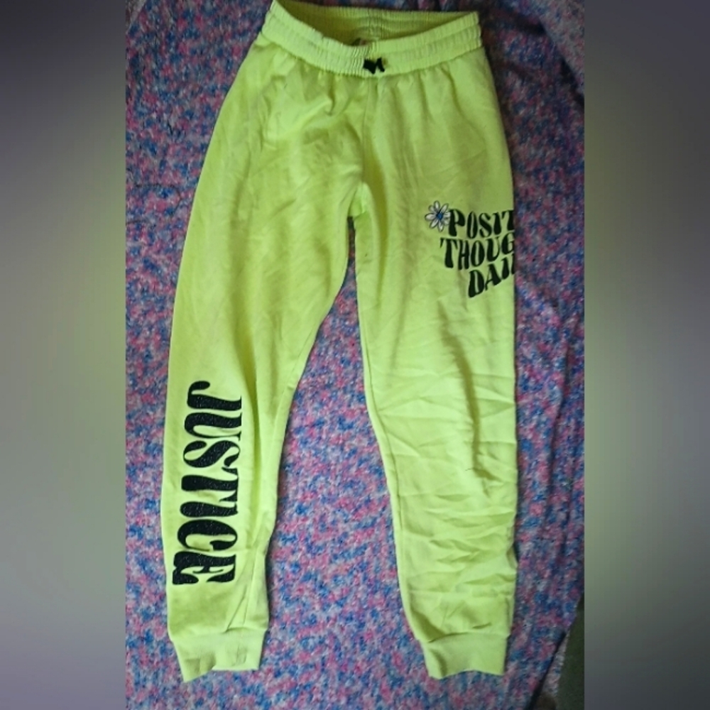 Neon green justice large (12/14) sweatpants
